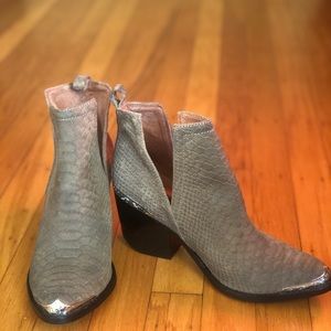 Jeffrey Campbell Cromwell Matte Snake Booties